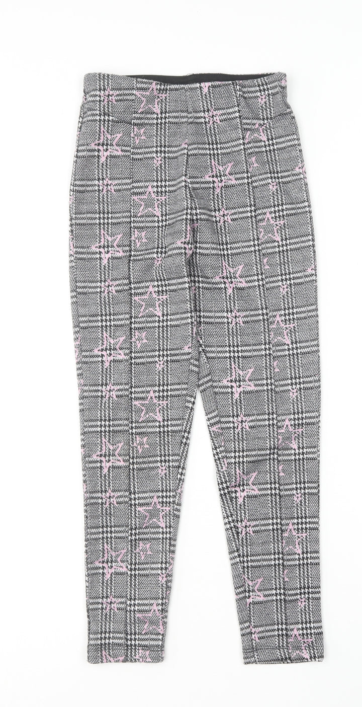 Matalan Girls Pink Houndstooth Polyester Carrot Trousers Size 9 Months  Regular