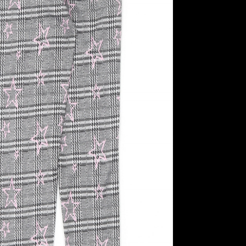 Matalan Girls Pink Houndstooth Polyester Carrot Trousers Size 9 Months  Regular