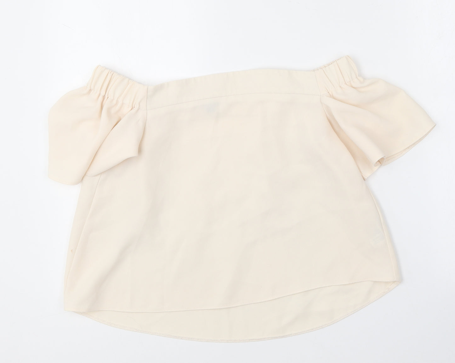 Topshop Womens Ivory  Polyester Basic Blouse Size 6 Off the Shoulder