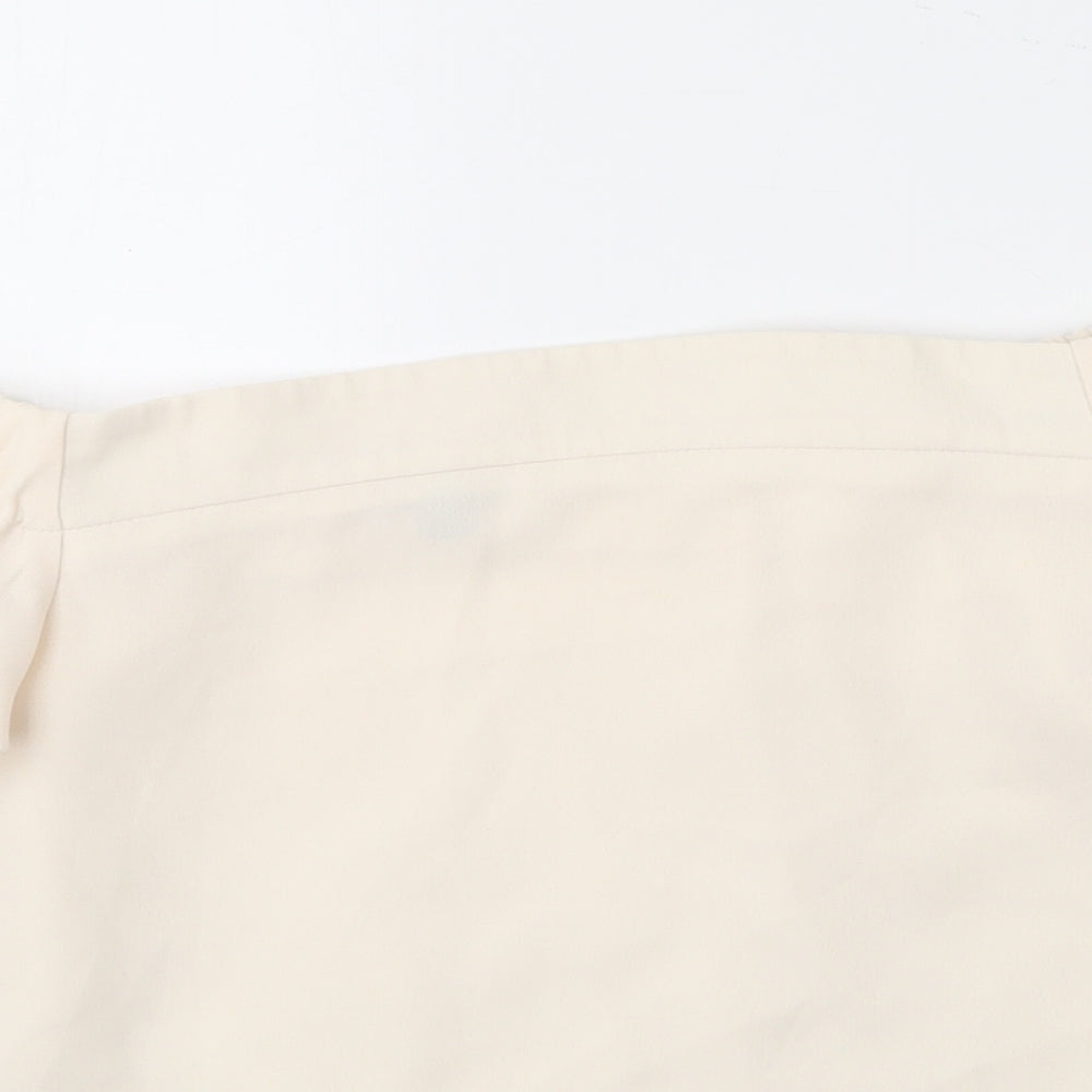 Topshop Womens Ivory  Polyester Basic Blouse Size 6 Off the Shoulder