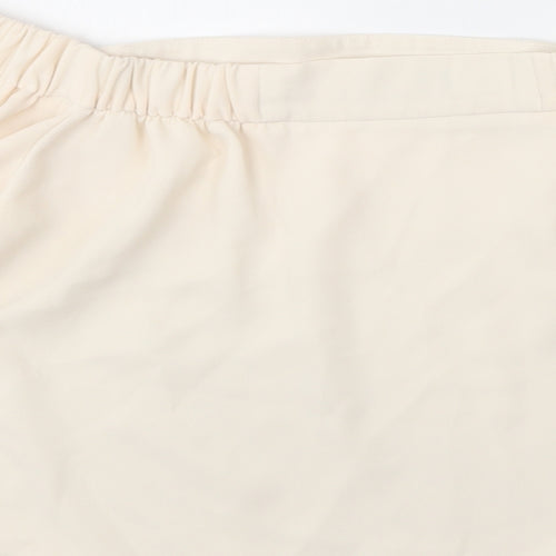 Topshop Womens Ivory  Polyester Basic Blouse Size 6 Off the Shoulder