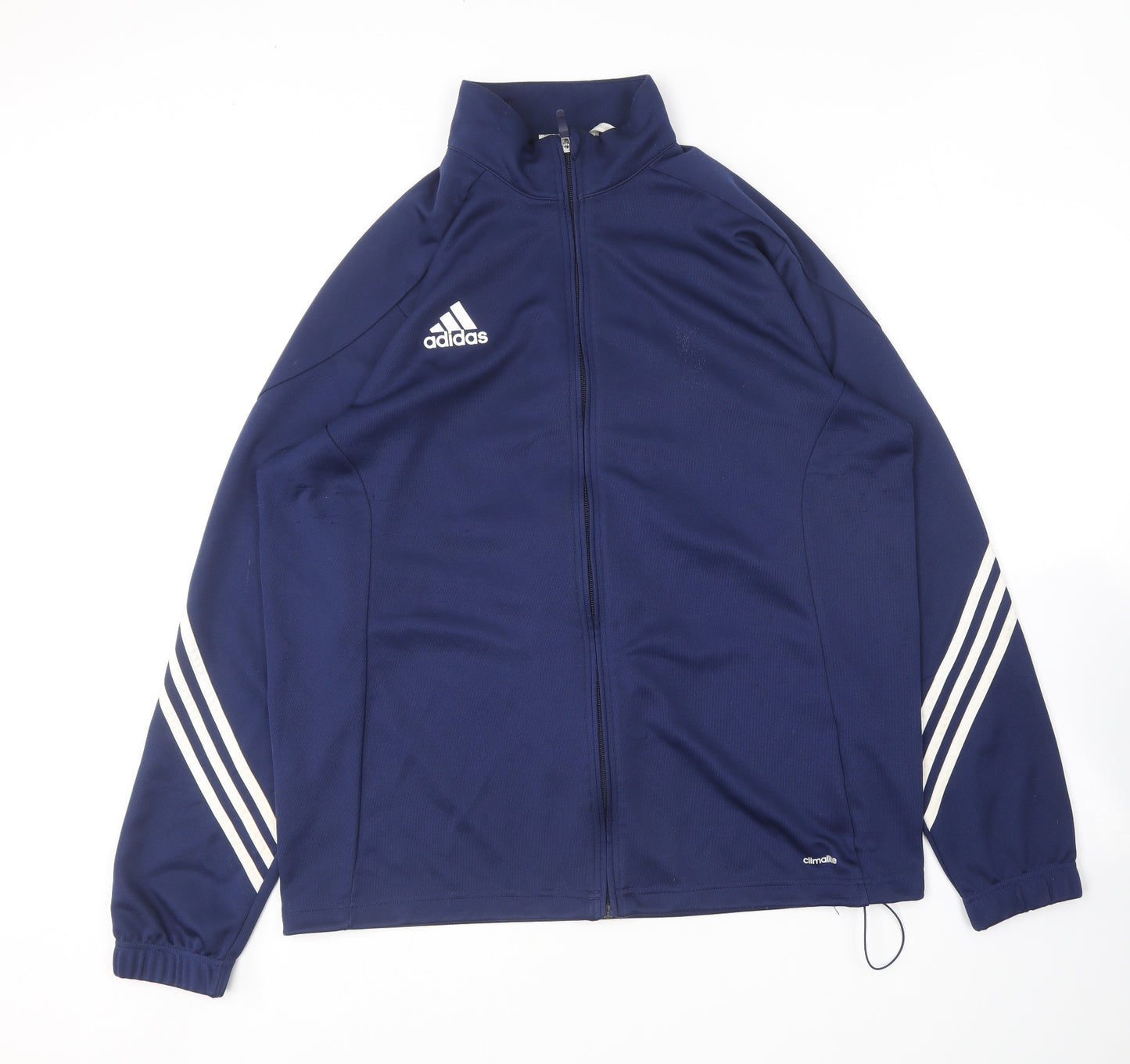 adidas Mens Blue  Polyester Full Zip Sweatshirt Size XL