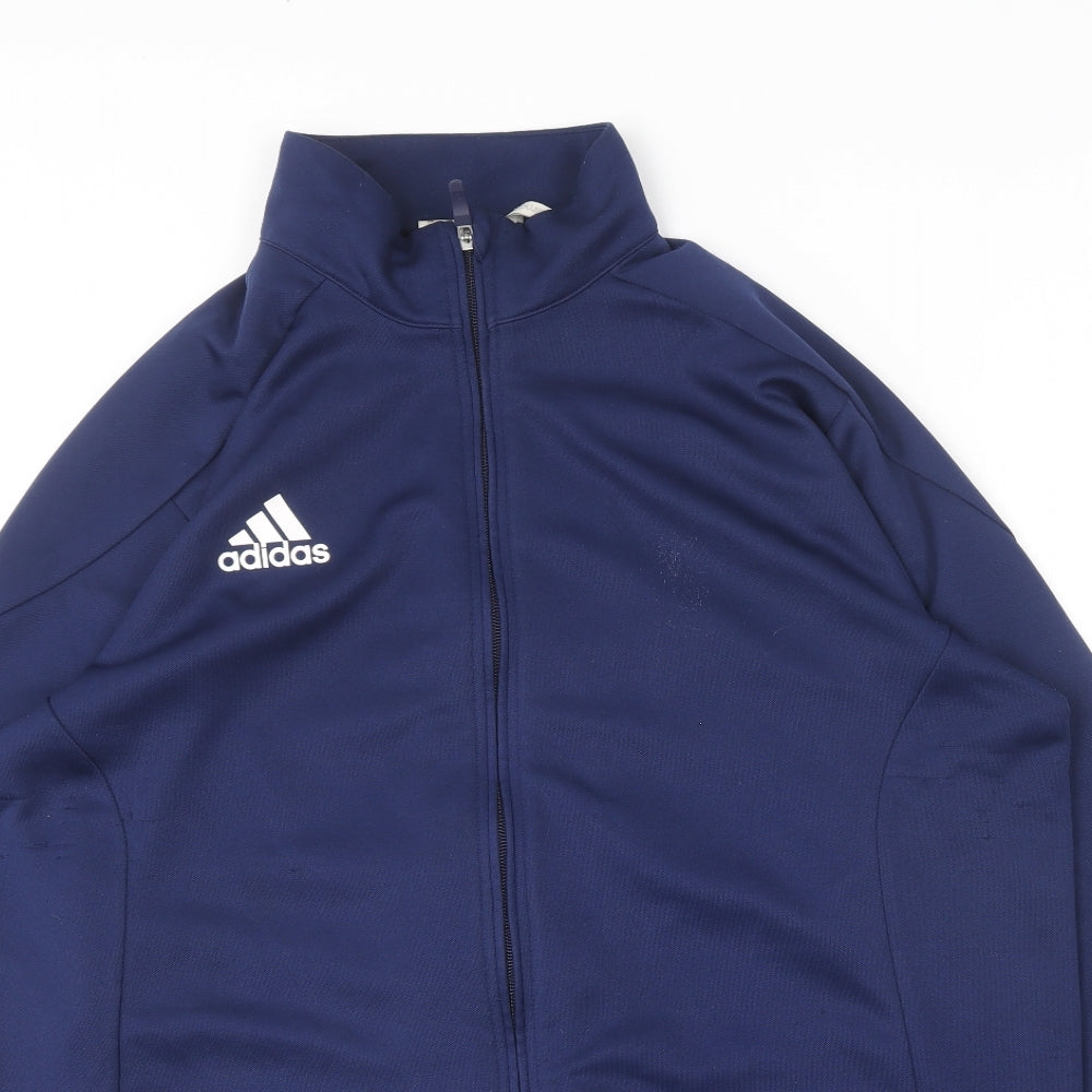 adidas Mens Blue  Polyester Full Zip Sweatshirt Size XL