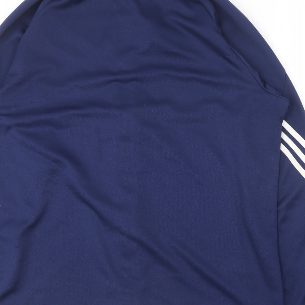 adidas Mens Blue  Polyester Full Zip Sweatshirt Size XL