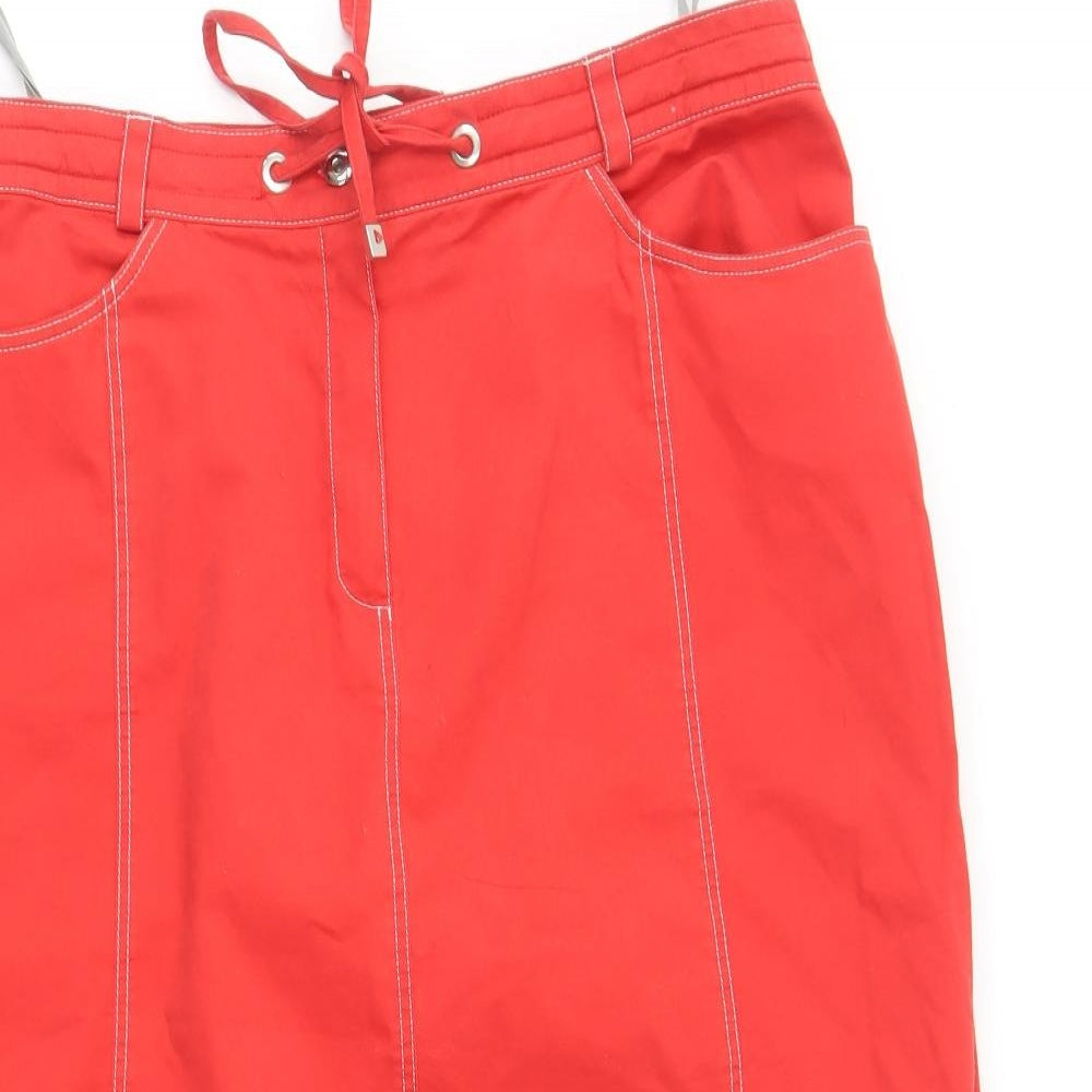Gelco Womens Red  Polyester Straight & Pencil Skirt Size 18
