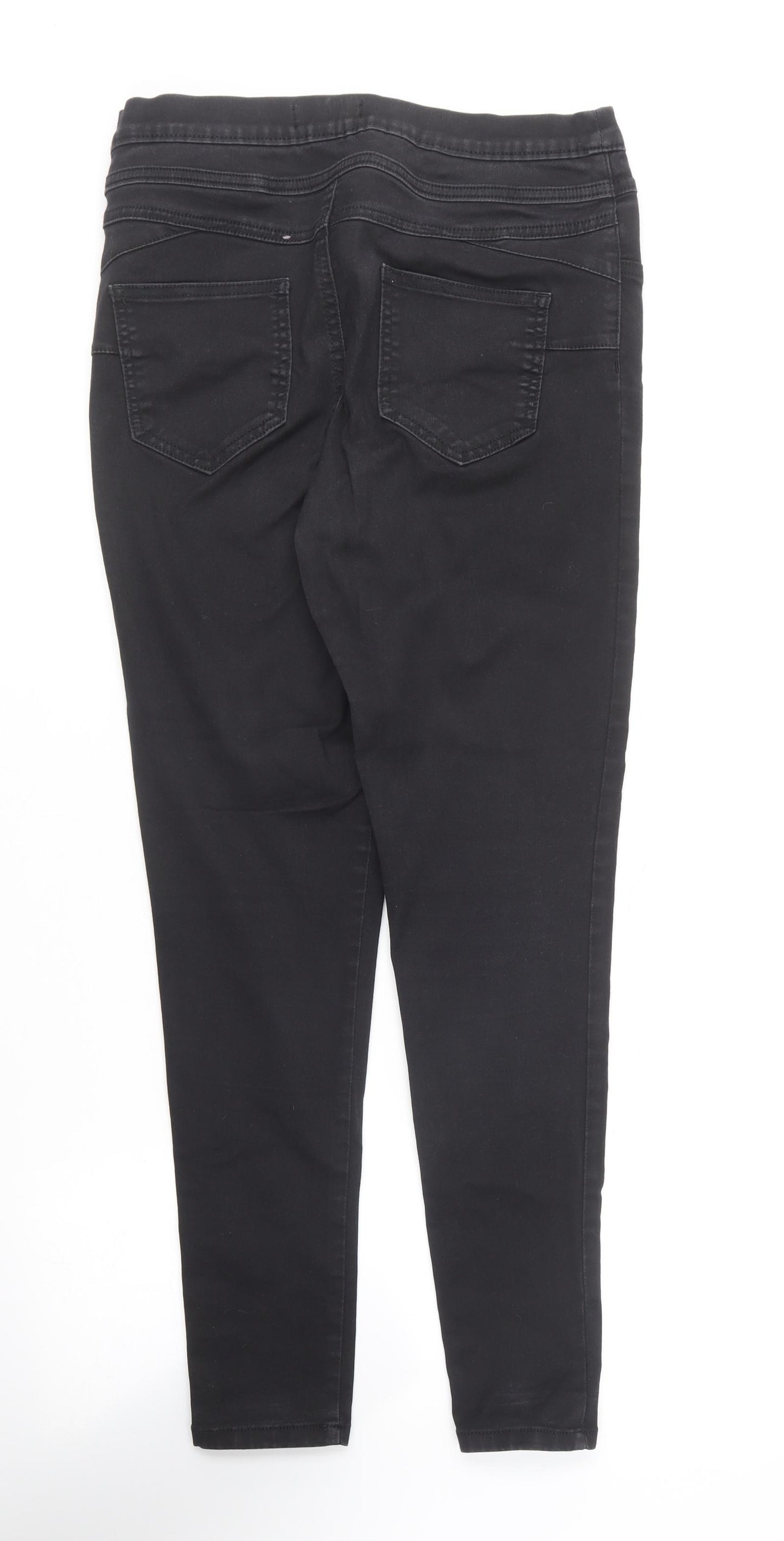 F&F Womens Black  Cotton Jegging Trousers Size 12 L27 in Regular
