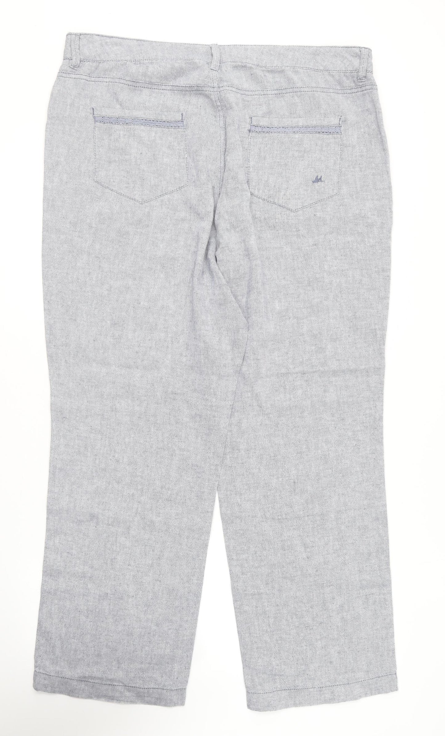 MANTARAY PRODUCTS Womens Blue  Linen Trousers  Size 16 L28 in Regular