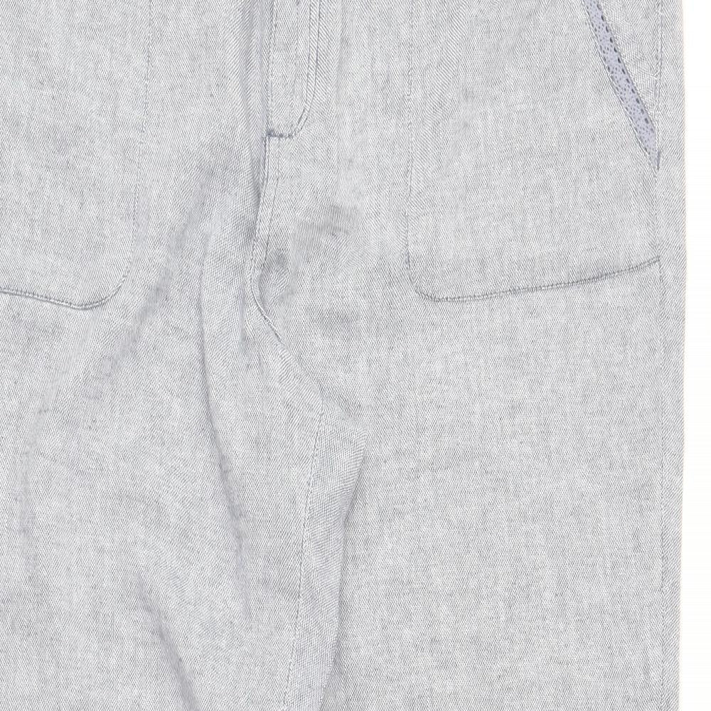 MANTARAY PRODUCTS Womens Blue  Linen Trousers  Size 16 L28 in Regular