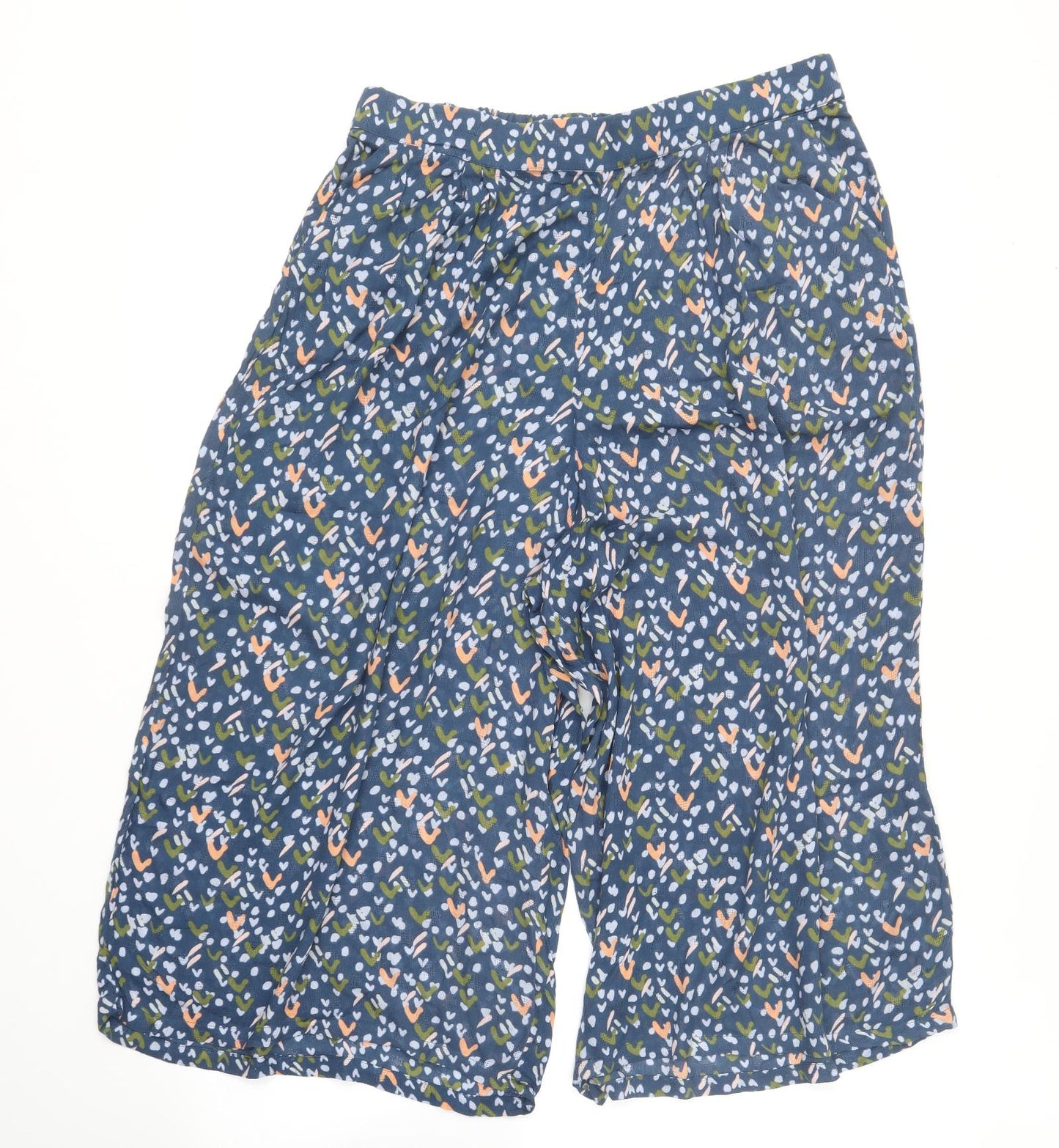 White Stuff Womens Multicoloured Geometric Viscose Trousers  Size 14 L20 in Regular