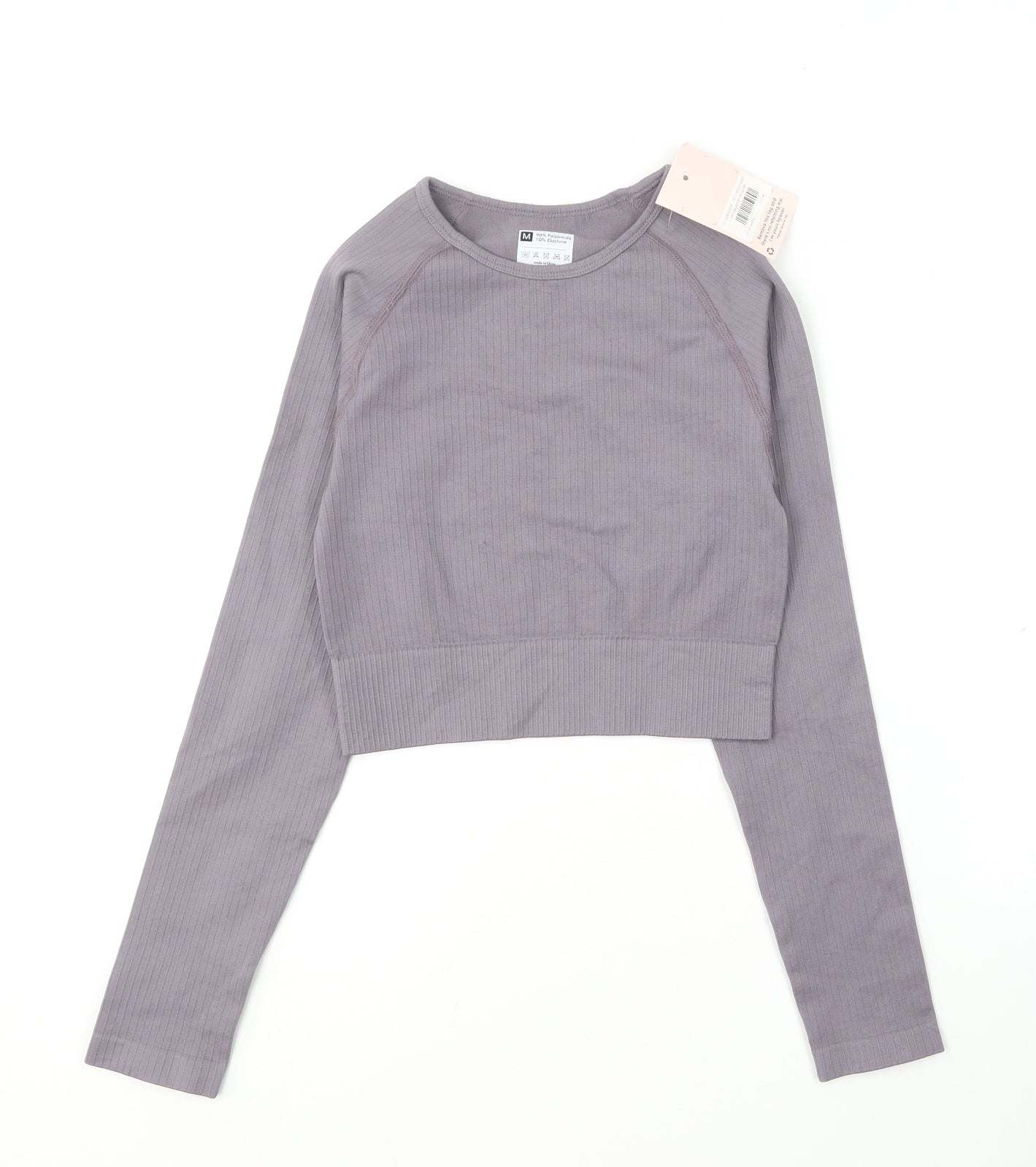Missguided Womens Purple  Polyamide Basic T-Shirt Size M Round Neck