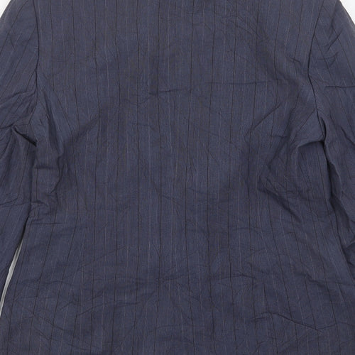 NEXT Womens Blue Striped Polyester Jacket Suit Jacket Size 10