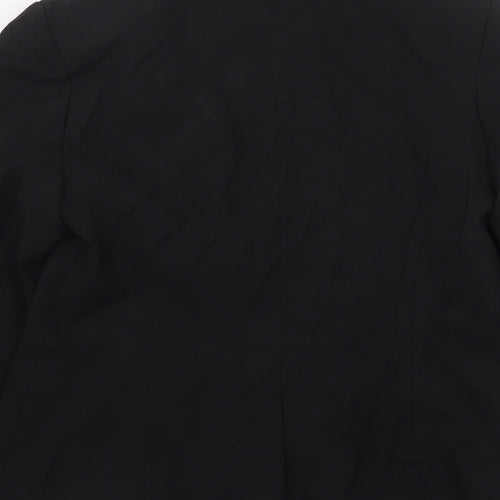 Preworn Womens Black  Polyester Jacket Suit Jacket Size 14