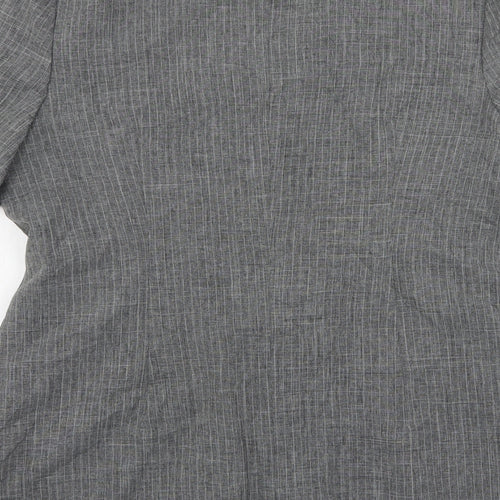 Prima Womens Grey Striped Polyester Jacket Suit Jacket Size 16