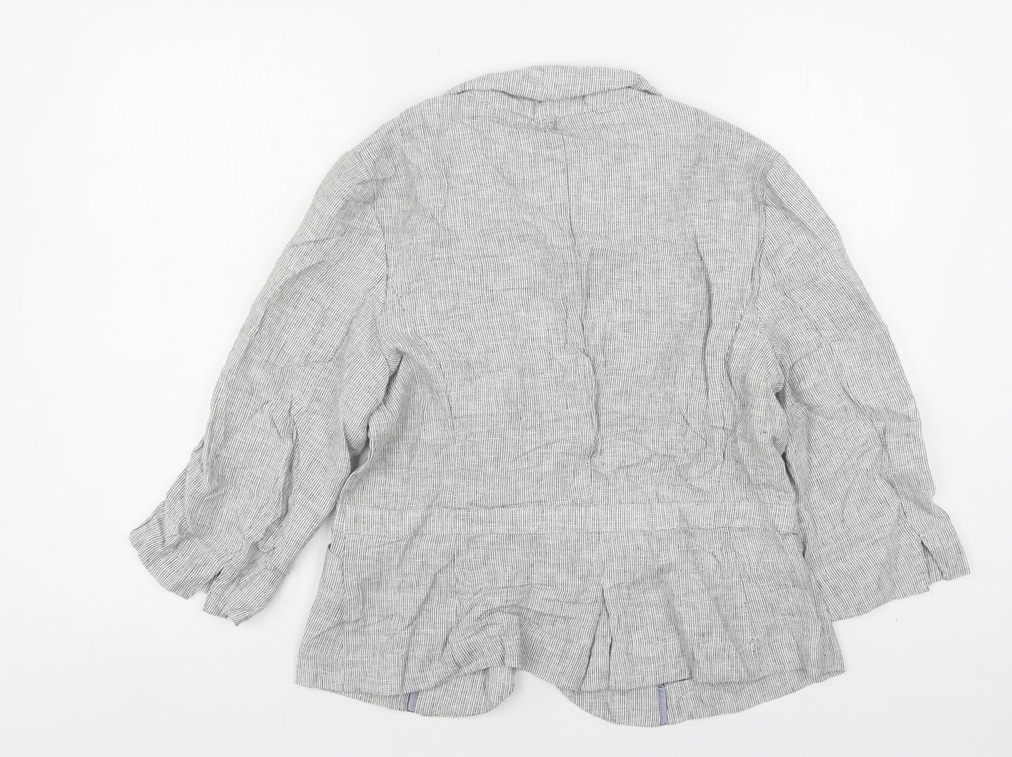Per Una  Womens Grey Geometric Cotton Jacket Blazer Size 14