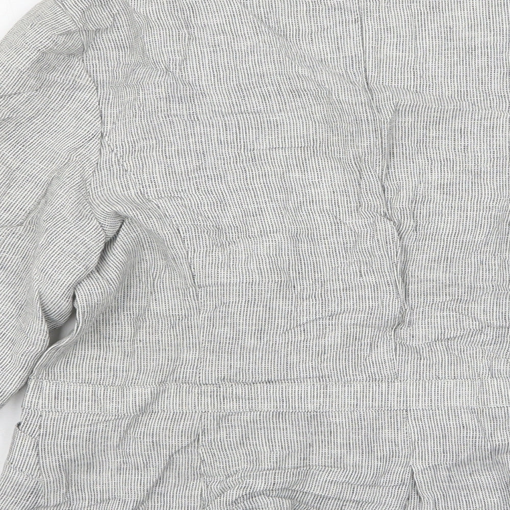 Per Una  Womens Grey Geometric Cotton Jacket Blazer Size 14