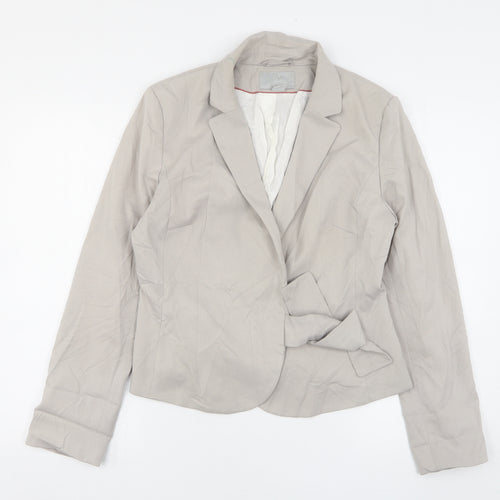 H&M Womens Beige  Polyester Jacket Blazer Size 14