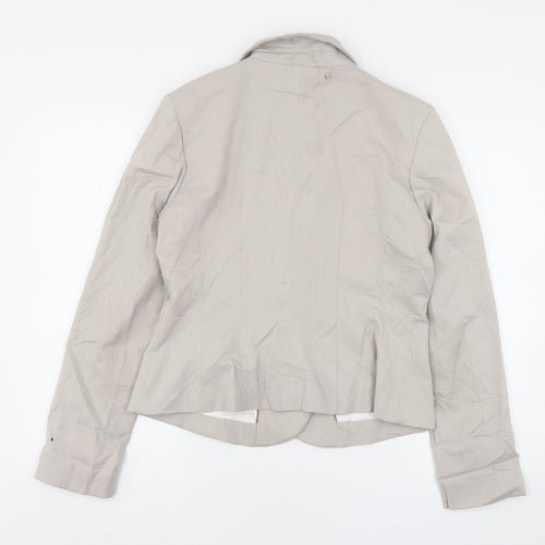 H&M Womens Beige  Polyester Jacket Blazer Size 14