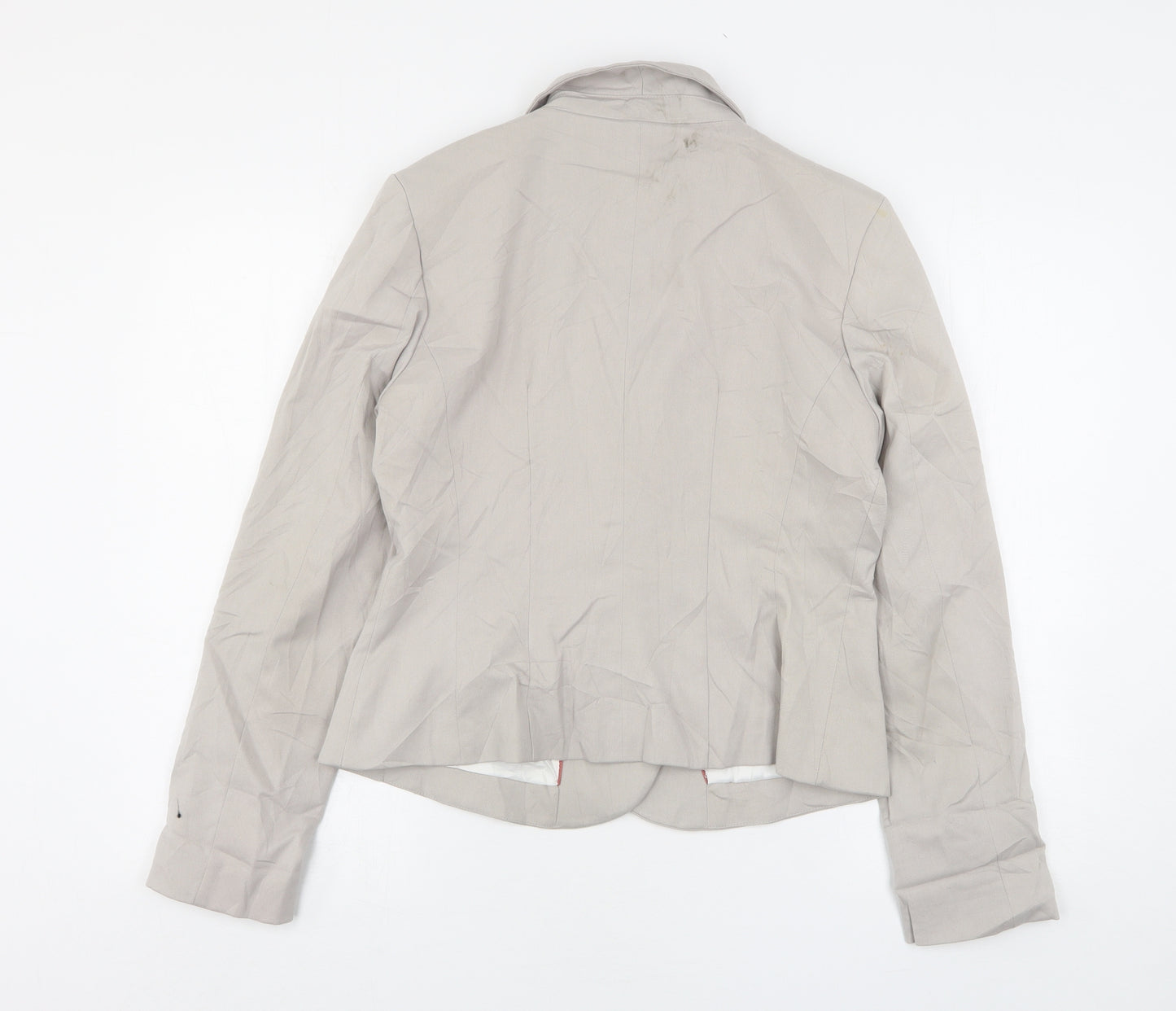 H&M Womens Beige  Polyester Jacket Blazer Size 14
