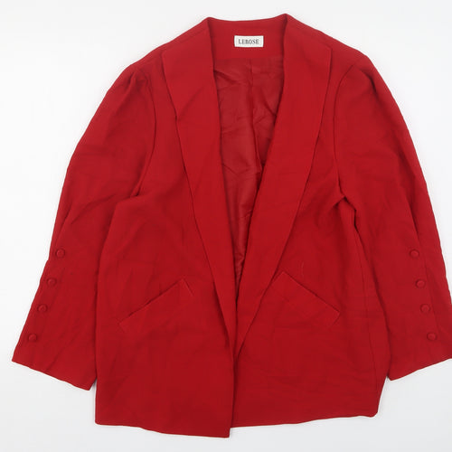 Lerose Womens Red  Wool Jacket Blazer Size 12