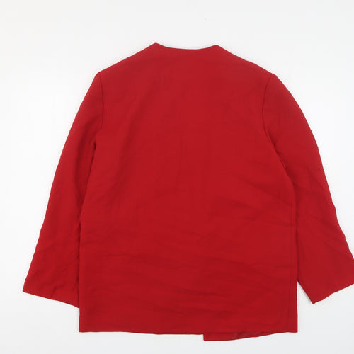 Lerose Womens Red  Wool Jacket Blazer Size 12