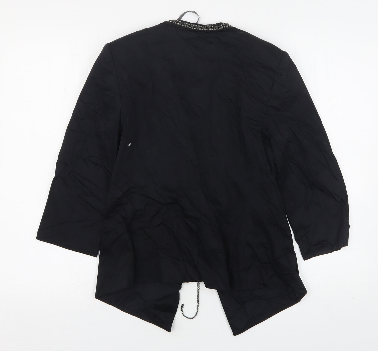 Et Vous Womens Black  Cotton Jacket Blazer Size 10