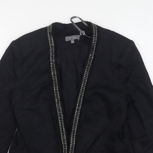 Et Vous Womens Black  Cotton Jacket Blazer Size 10