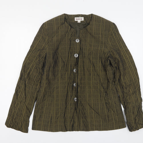 Kaleidoscope Womens Green Striped Silk Jacket Suit Jacket Size 14