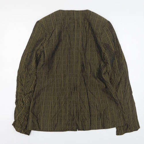 Kaleidoscope Womens Green Striped Silk Jacket Suit Jacket Size 14