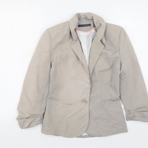 Atmosphere Womens Beige  Polyester Jacket Suit Jacket Size 6