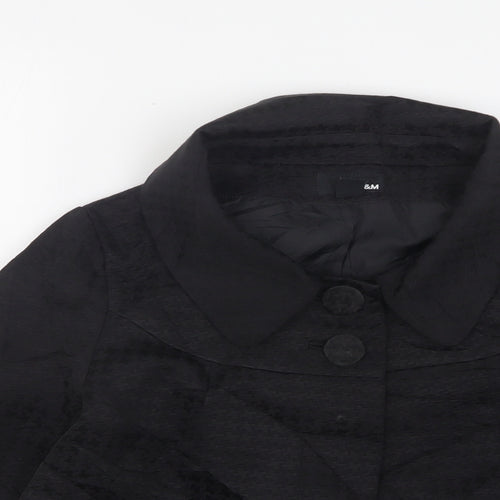 H&M Womens Black Houndstooth  Jacket  Size 8