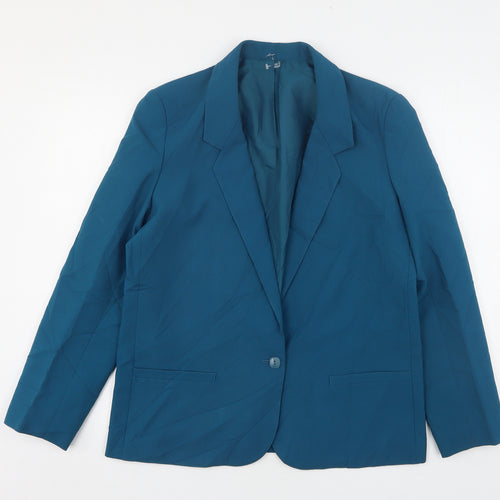 StMichael  Womens Green  Polyester Jacket Suit Jacket Size 12