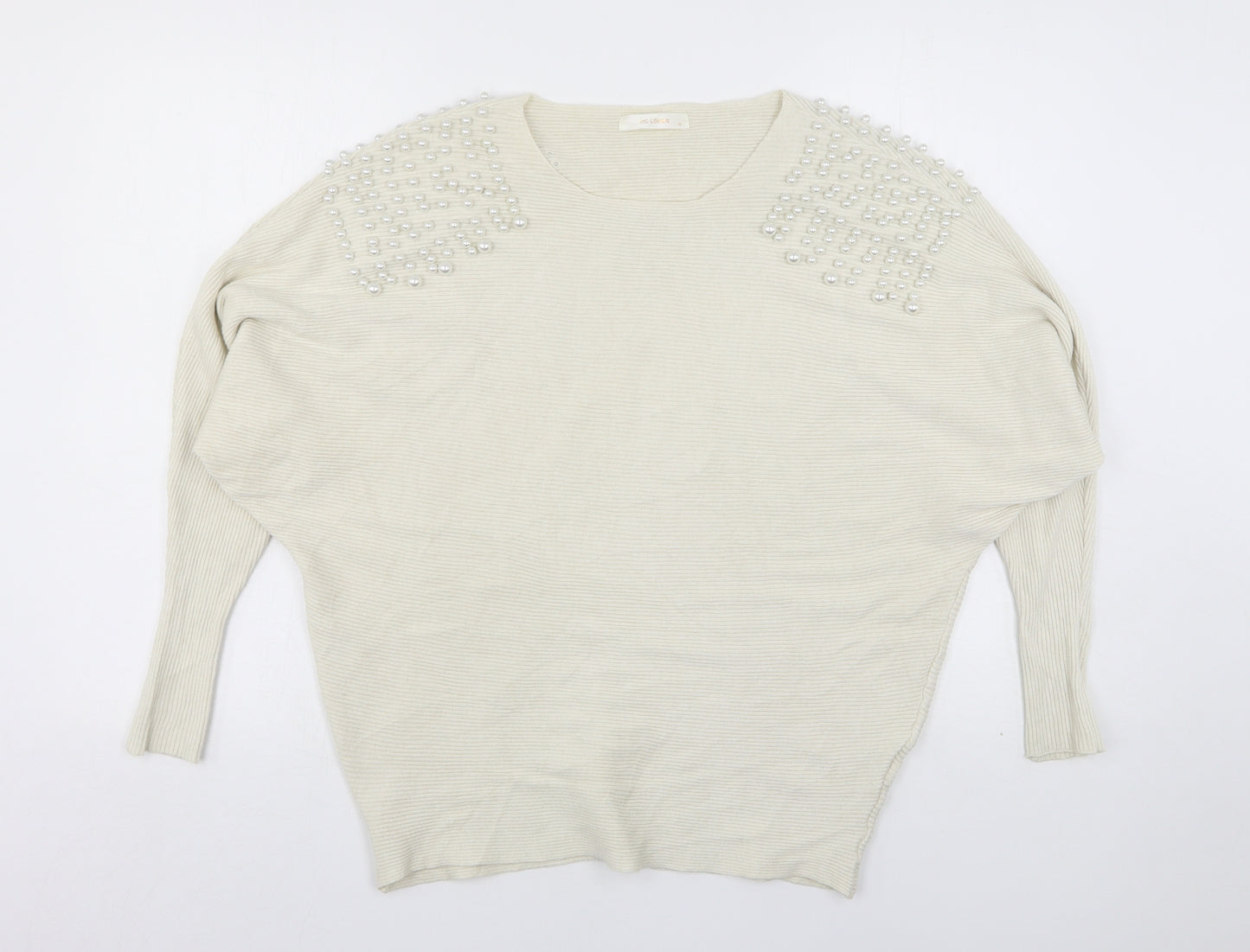 Mc Lorene Womens Beige Round Neck  Viscose Pullover Jumper One Size