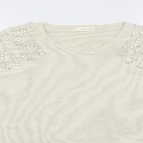 Mc Lorene Womens Beige Round Neck  Viscose Pullover Jumper One Size