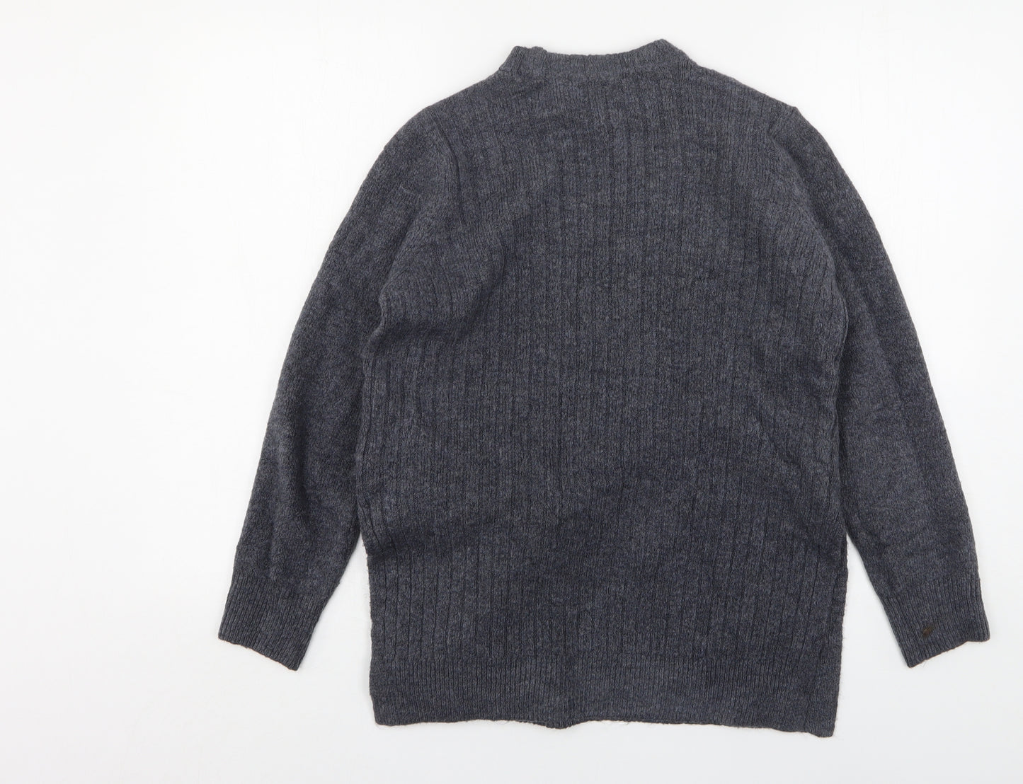 Marks and Spencer Womens Grey Round Neck  Acrylic Pullover Jumper Size 10