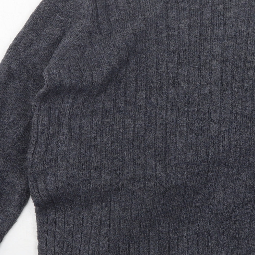 Marks and Spencer Womens Grey Round Neck  Acrylic Pullover Jumper Size 10