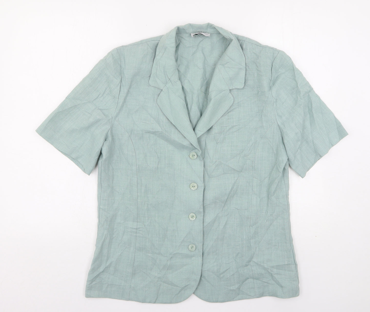 Paul Separates  Womens Green  Polyester Basic Button-Up Size 14 Collared