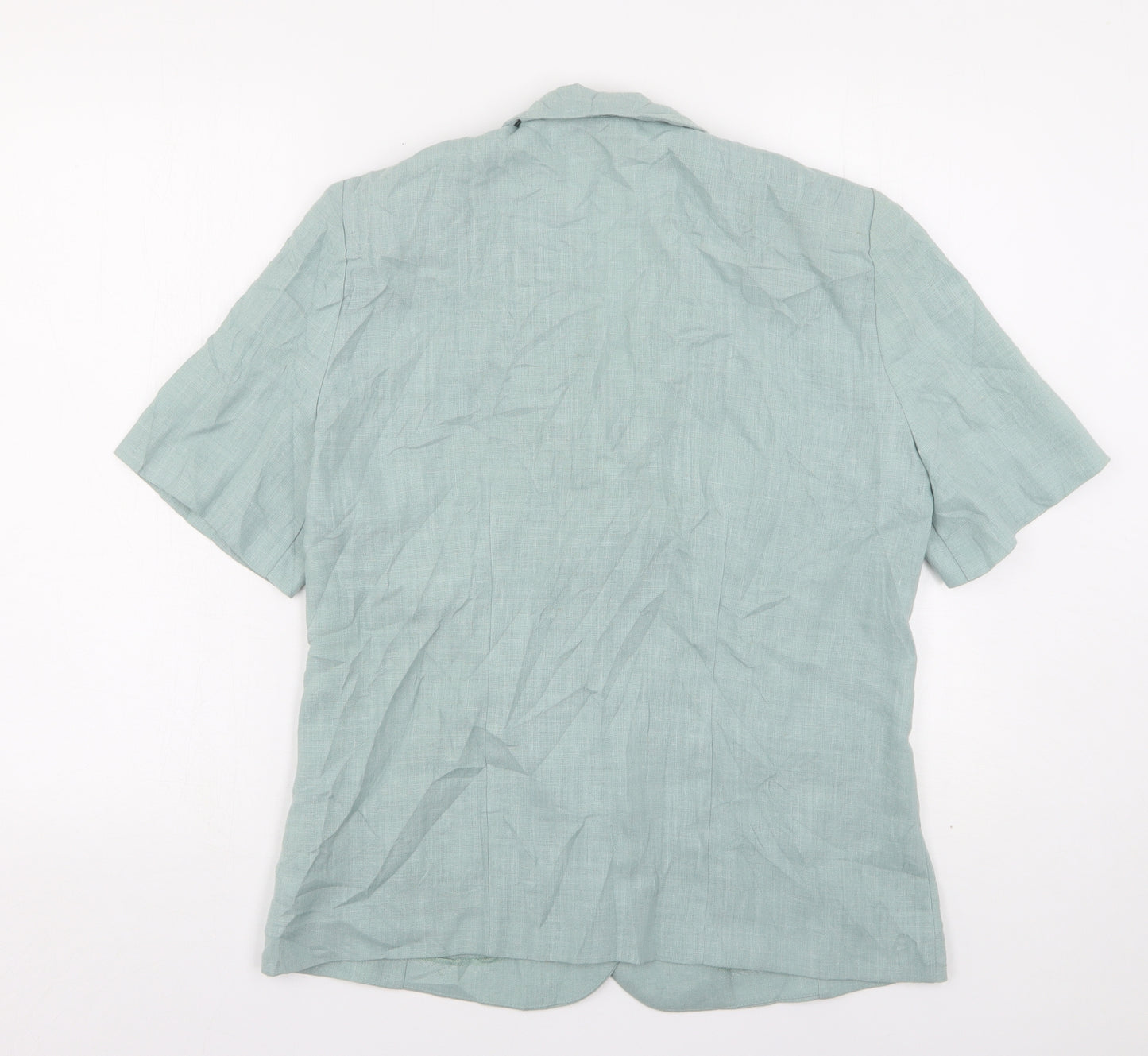 Paul Separates  Womens Green  Polyester Basic Button-Up Size 14 Collared