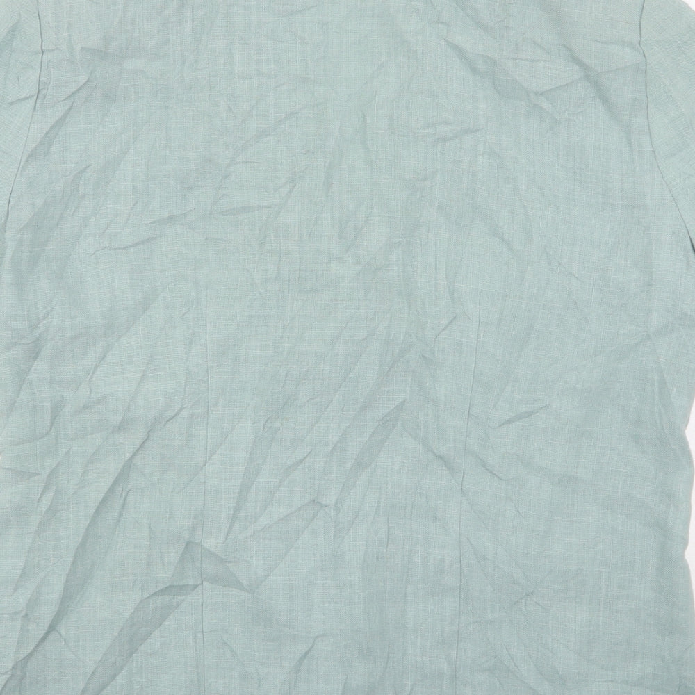 Paul Separates  Womens Green  Polyester Basic Button-Up Size 14 Collared