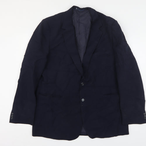 CandA Mens Blue  Polyester Jacket Suit Jacket Size 46