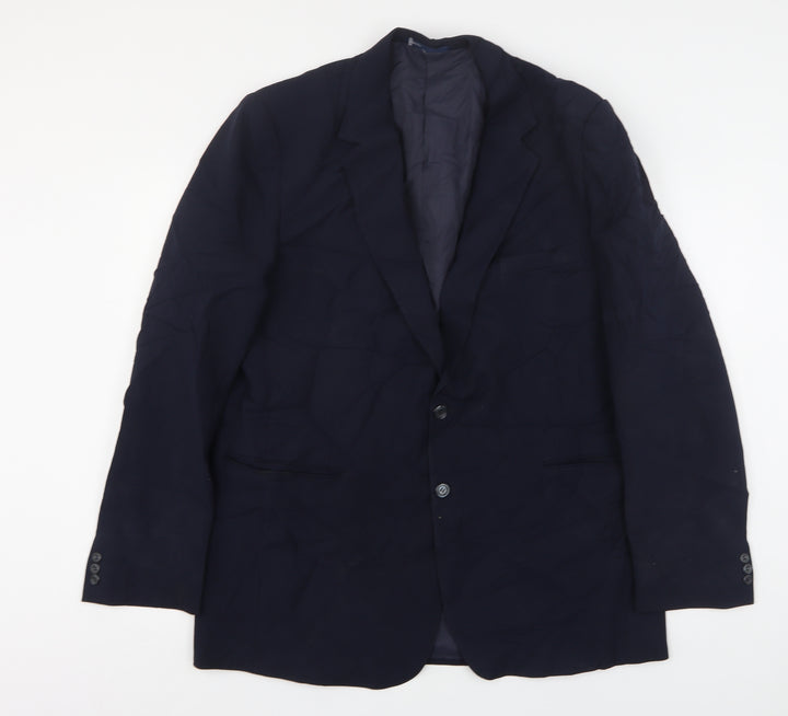 CandA Mens Blue Polyester Jacket Suit Jacket Size 46