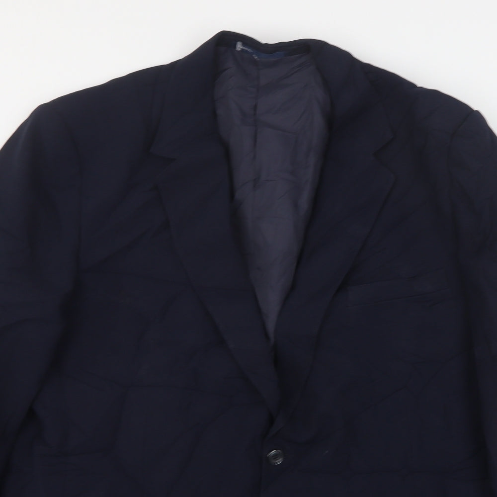 CandA Mens Blue  Polyester Jacket Suit Jacket Size 46