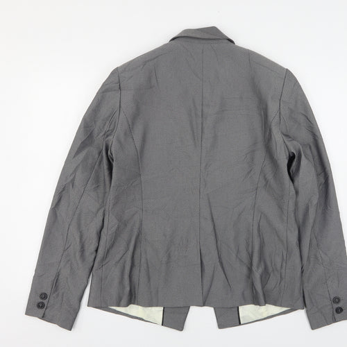 NEXT Womens Grey Geometric Polyester Jacket Suit Jacket Size 16