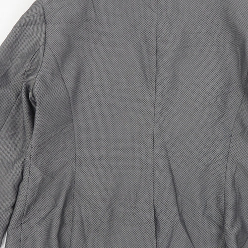 NEXT Womens Grey Geometric Polyester Jacket Suit Jacket Size 16