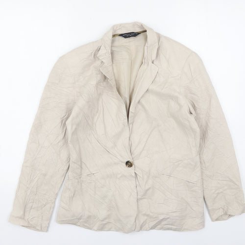 Dorothy Perkins Womens Beige  Viscose Jacket Suit Jacket Size 10