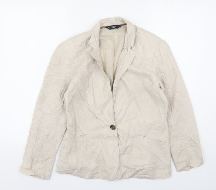 Dorothy Perkins Womens Beige  Viscose Jacket Suit Jacket Size 10