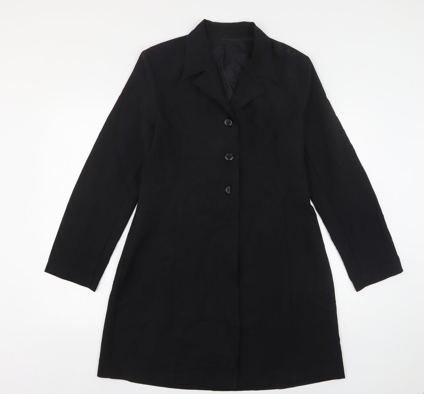 New Look Womens Black   Overcoat Coat Size 14