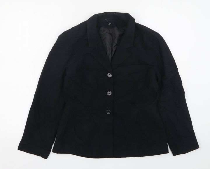 Principles Womens Black Polyester Jacket Suit Jacket Size 12