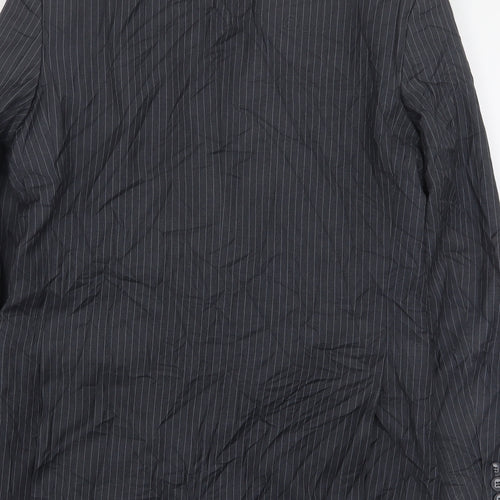 Karl Jackson  Mens Grey Striped Polyester Jacket Suit Jacket Size 38