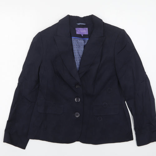Autonomy Womens Blue  Polyester Jacket Suit Jacket Size 14