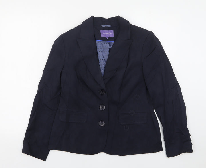 Autonomy Womens Blue Polyester Jacket Suit Jacket Size 14